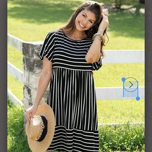 Striped midi dress